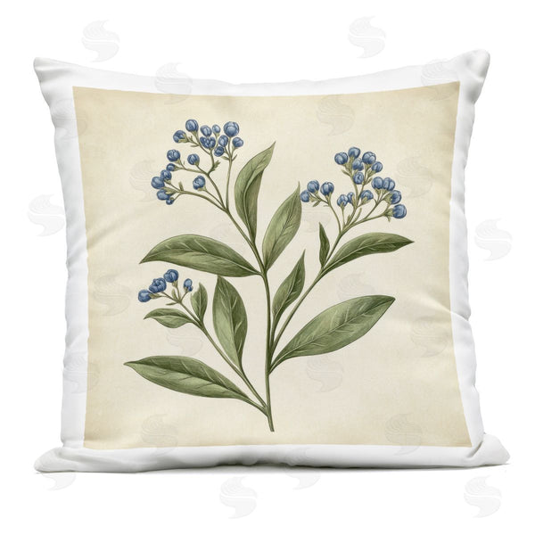 Stupell Industries Petal Prints Design | Blue Buds Botanical Printed Throw Pillow