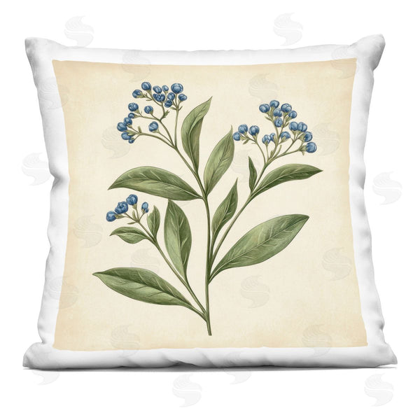 stupell industries Petal Prints Design | Blue Buds Botanical Printed Throw Pillow