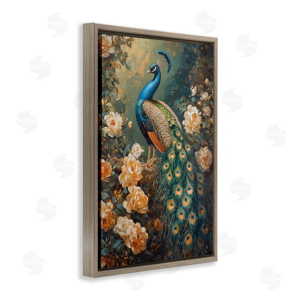 Stupell Industries Petal Prints Design | Blue Morris Inspired Peacock Wall Art
