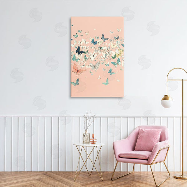 Stupell Industries Petal Prints Design | Blush Butterflies Over Pink Wall Art