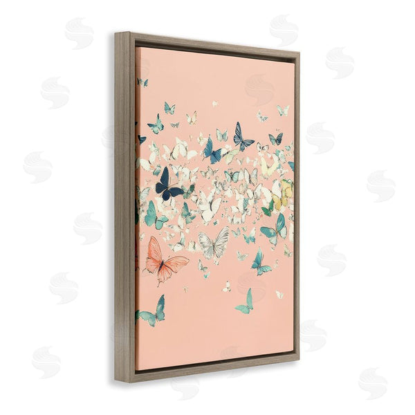 Stupell Industries Petal Prints Design | Blush Butterflies Over Pink Wall Art