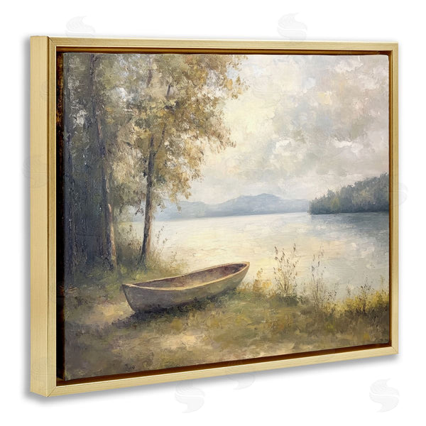 Stupell Industries Petal Prints Design | Boat At Lake's Edge