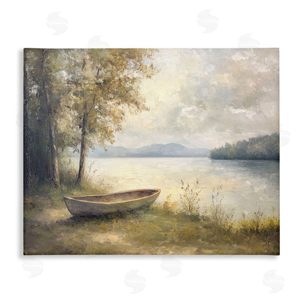 stupell industries Petal Prints Design | Boat at Lake's Edge