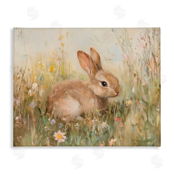stupell industries Petal Prints Design | Brown Bunny in Flower Meadow Wall Art