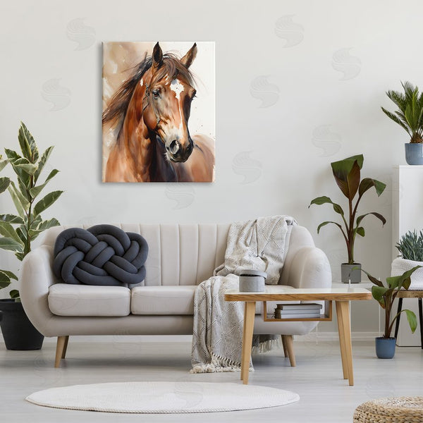 Stupell Industries Petal Prints Design | Brown Horse Painting Wall Art