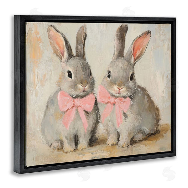 Stupell Industries Petal Prints Design | Bunnies In Pink Bows Wall Art