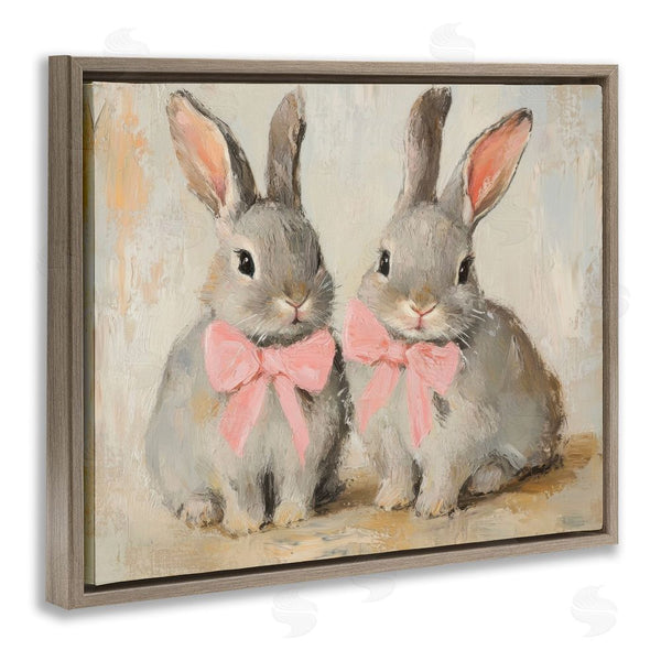 Stupell Industries Petal Prints Design | Bunnies In Pink Bows Wall Art