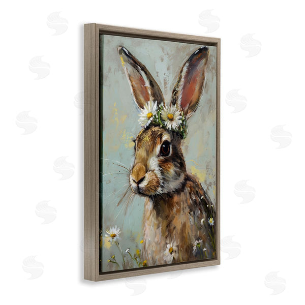 Stupell Industries Petal Prints Design | Bunny And Daisy Crown Wall Art