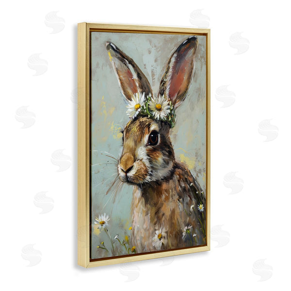 Stupell Industries Petal Prints Design | Bunny And Daisy Crown Wall Art
