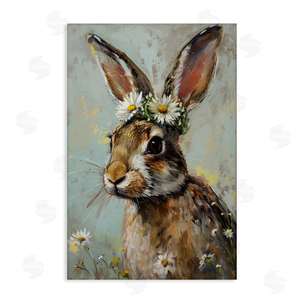 stupell industries Petal Prints Design | Bunny and Daisy Crown Wall Art