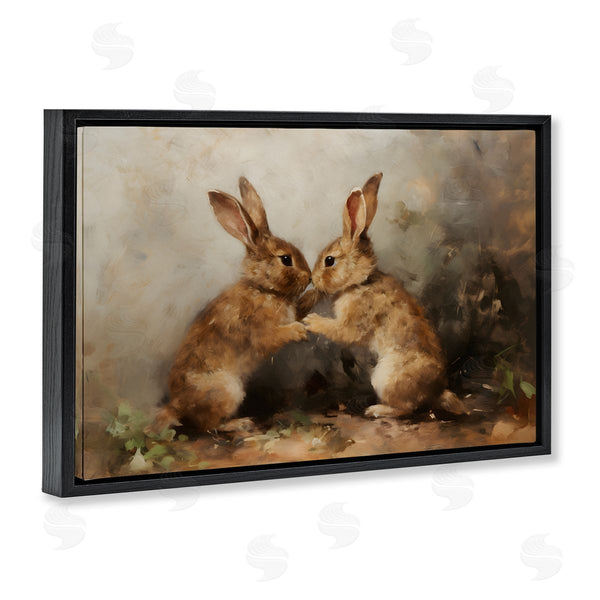 Stupell Industries Petal Prints Design | Bunny Boxing Duo