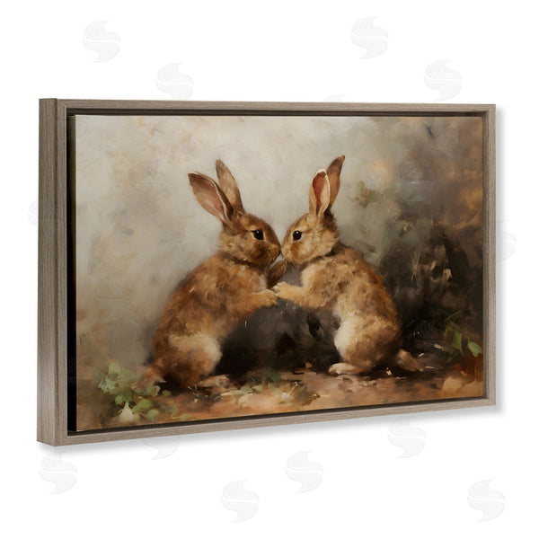 Stupell Industries Petal Prints Design | Bunny Boxing Duo