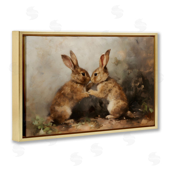 Stupell Industries Petal Prints Design | Bunny Boxing Duo
