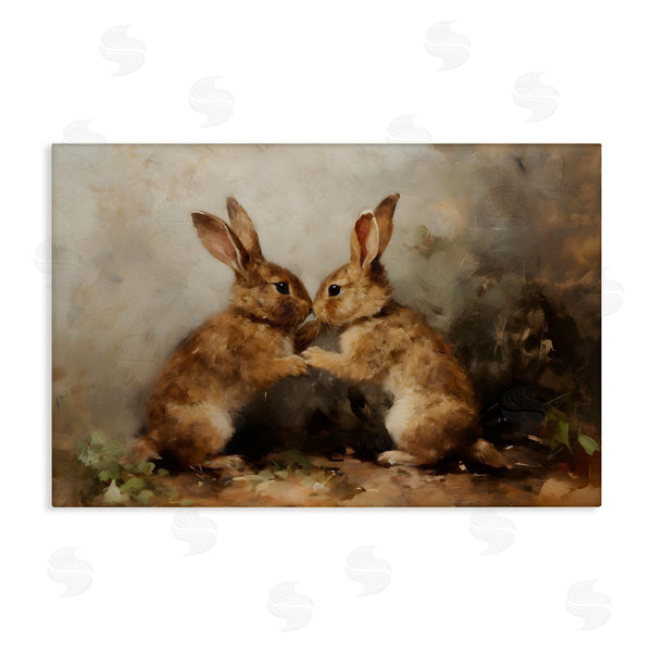 stupell industries Petal Prints Design | Bunny Boxing Duo