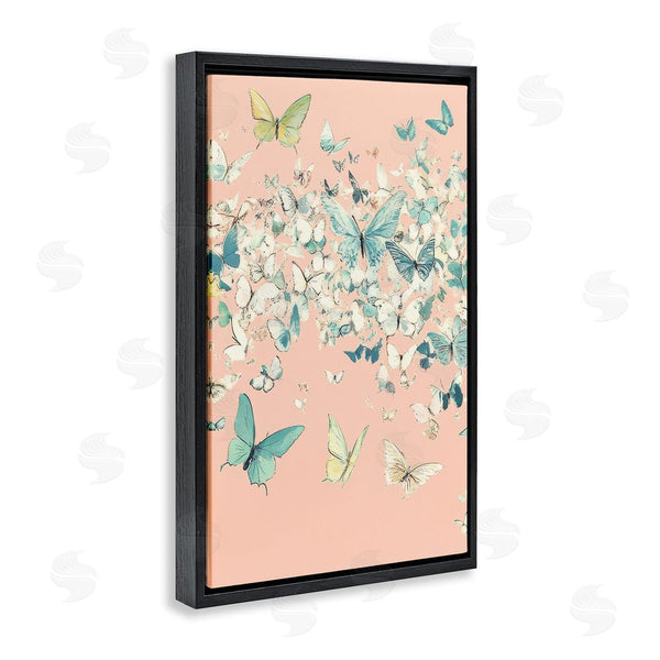 Stupell Industries Petal Prints Design | Butterfly Cluster Over Pink Wall Art