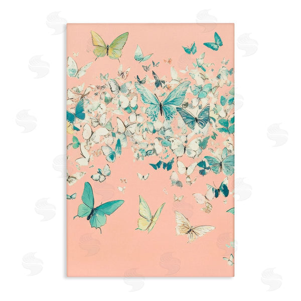 stupell industries Petal Prints Design | Butterfly Cluster over Pink Wall Art