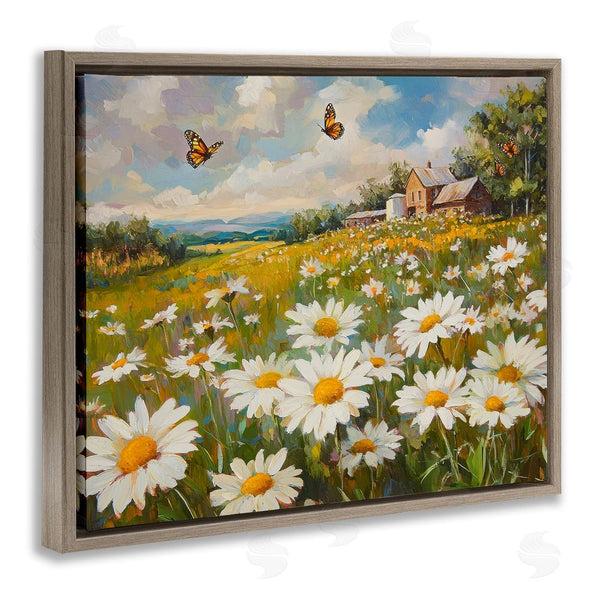 Stupell Industries Petal Prints Design | Butterfly Dream Daisy Field Wall Art