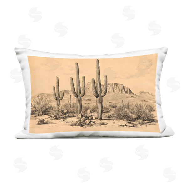 Stupell Industries Petal Prints Design | Cactus Desert Vintage Landscape Printed Throw Pillow
