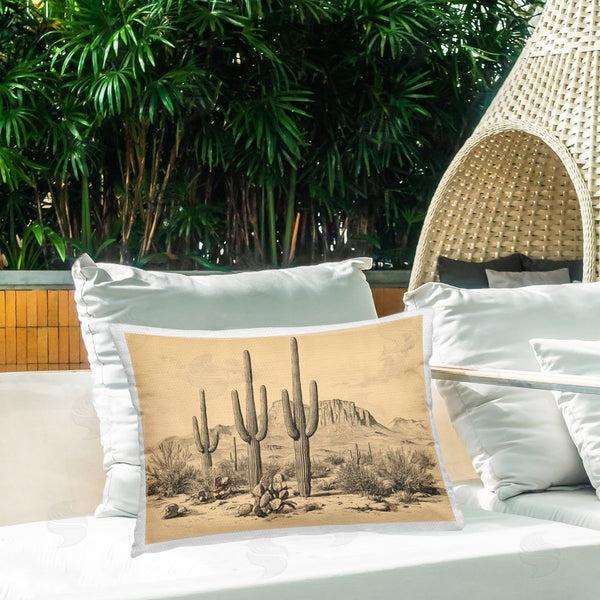 Stupell Industries Petal Prints Design | Cactus Desert Vintage Landscape Printed Throw Pillow