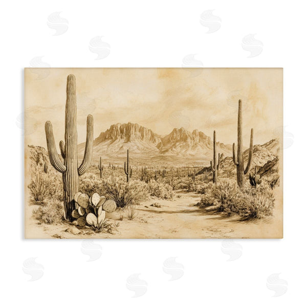 stupell industries Petal Prints Design | Cactus Road Vintage Desert Wall Art