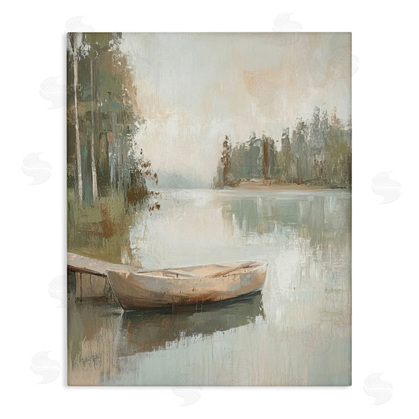 stupell industries Petal Prints Design | Canoe at Quiet Dock