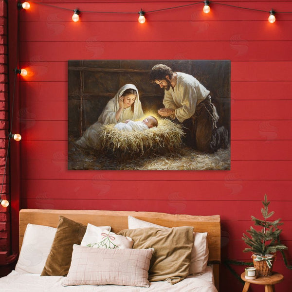 Stupell Industries Petal Prints Design | Christ Is Born Nativity Wall Art