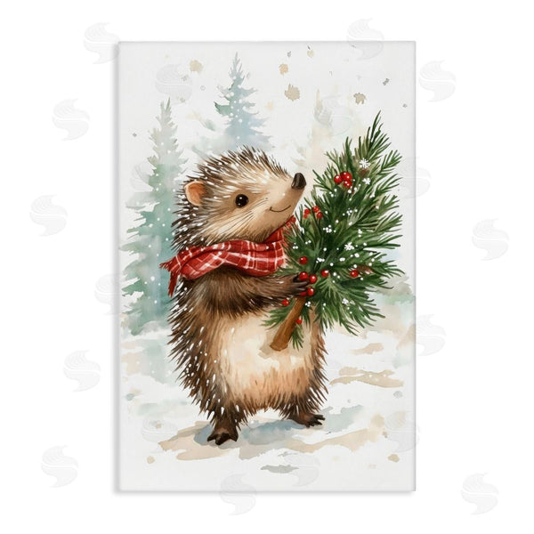 stupell industries Petal Prints Design | Christmas Hedgehog & Pine Wall Art