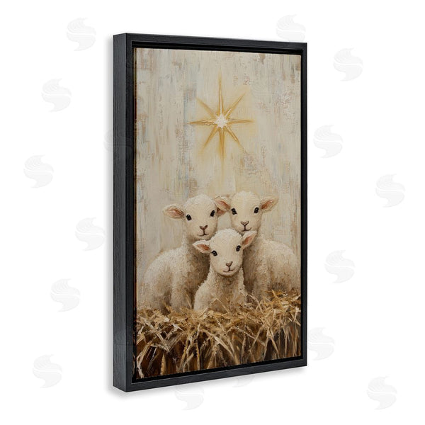 Stupell Industries Petal Prints Design | Christmas Lambs Trio Wall Art