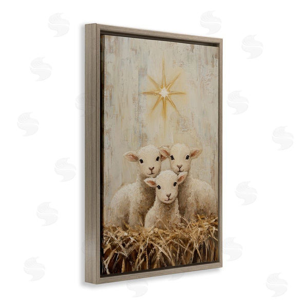 Stupell Industries Petal Prints Design | Christmas Lambs Trio Wall Art