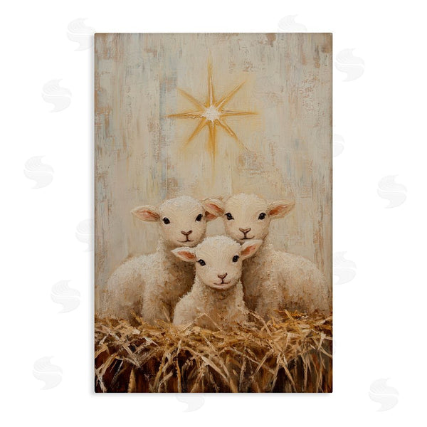 stupell industries Petal Prints Design | Christmas Lambs Trio Wall Art