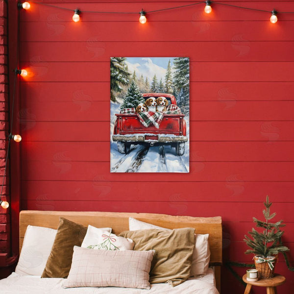 Stupell Industries Petal Prints Design | Christmas Truck Pups Trio Wall Art