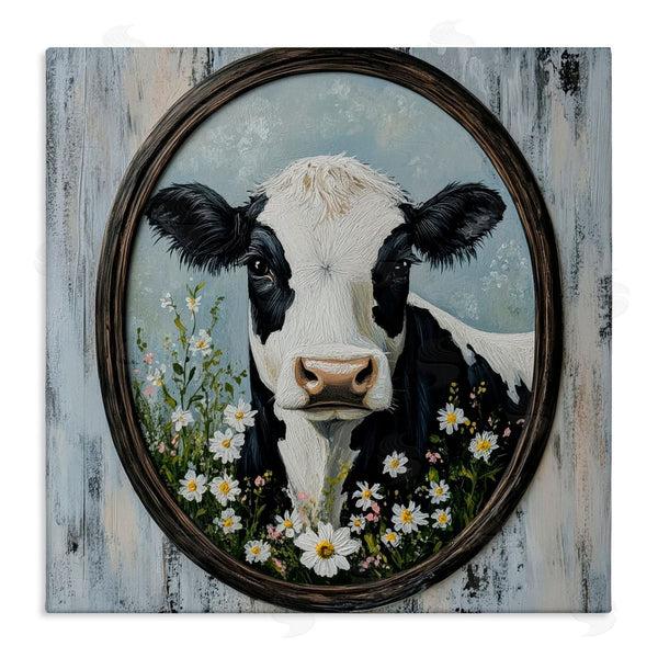 stupell industries Petal Prints Design | Classic Cow & Daisy Portrait