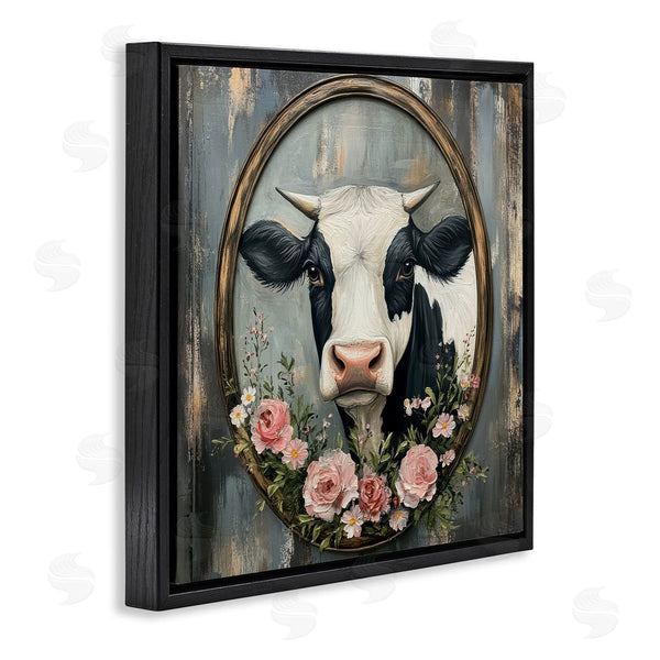 Stupell Industries Petal Prints Design | Classic Cow & Rose Garland