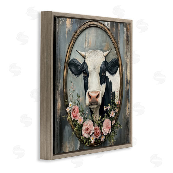 Stupell Industries Petal Prints Design | Classic Cow & Rose Garland