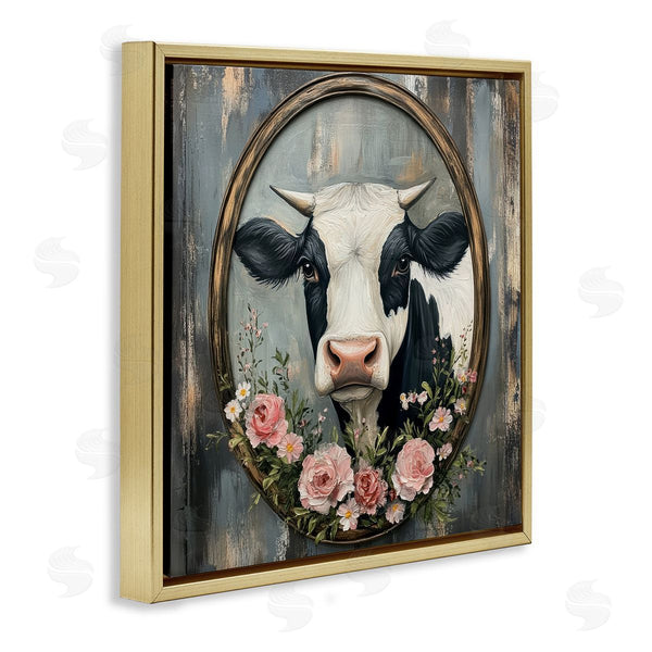 Stupell Industries Petal Prints Design | Classic Cow & Rose Garland