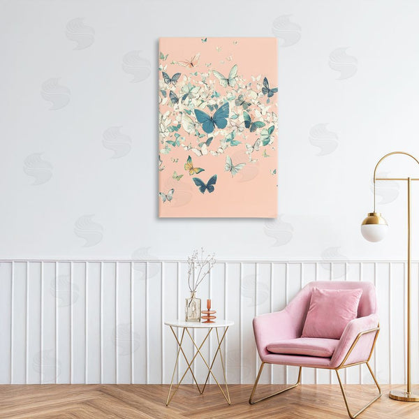 Stupell Industries Petal Prints Design | Cluster Of Butterflies Over Pink Wall Art
