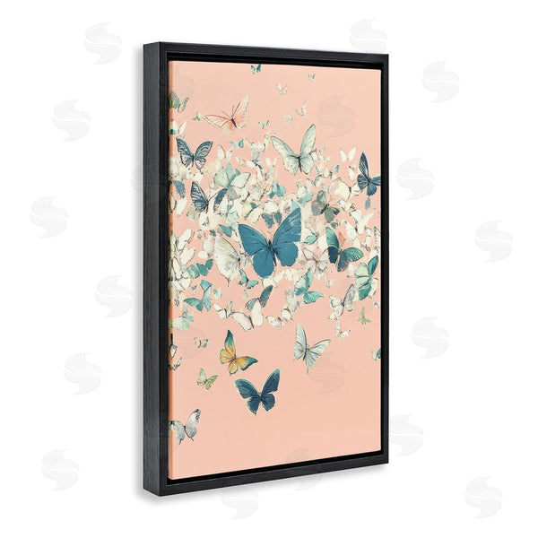Stupell Industries Petal Prints Design | Cluster Of Butterflies Over Pink Wall Art