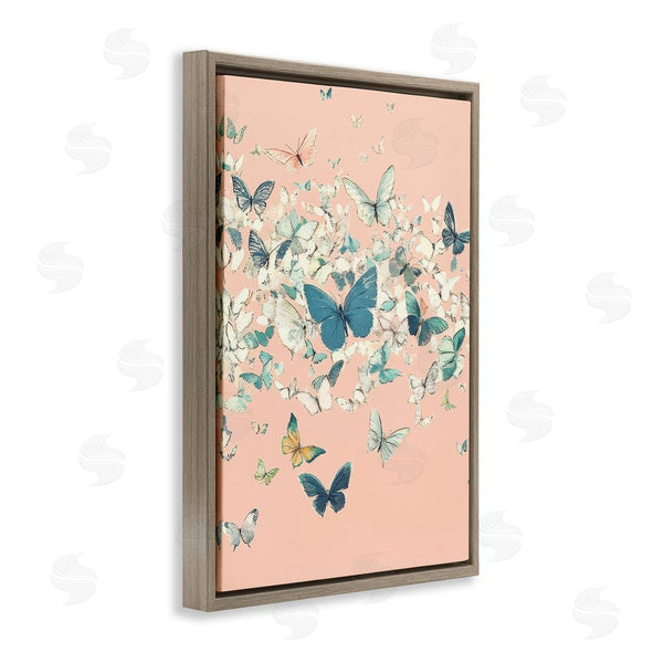 Stupell Industries Petal Prints Design | Cluster Of Butterflies Over Pink Wall Art