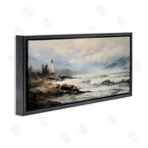 Stupell Industries Petal Prints Design | Coastal Lighthouse Waves Wall Art