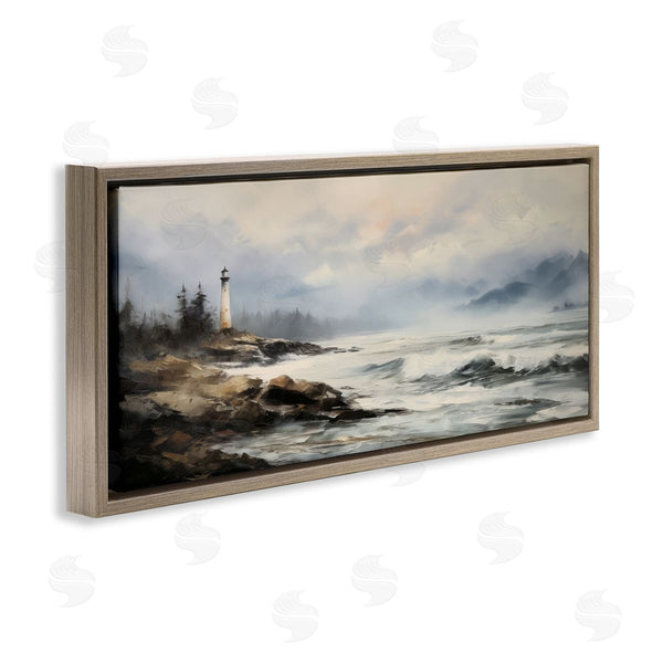 Stupell Industries Petal Prints Design | Coastal Lighthouse Waves Wall Art