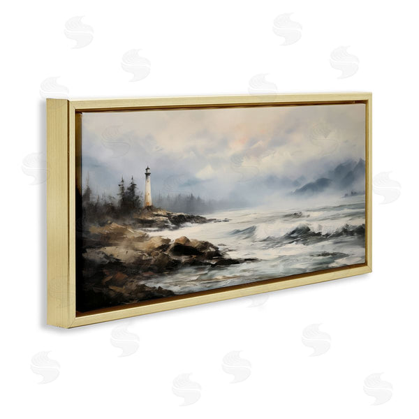 Stupell Industries Petal Prints Design | Coastal Lighthouse Waves Wall Art