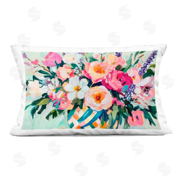 stupell industries Petal Prints Design | Colorful Bouquet in Spring Vase Printed Throw Pillow