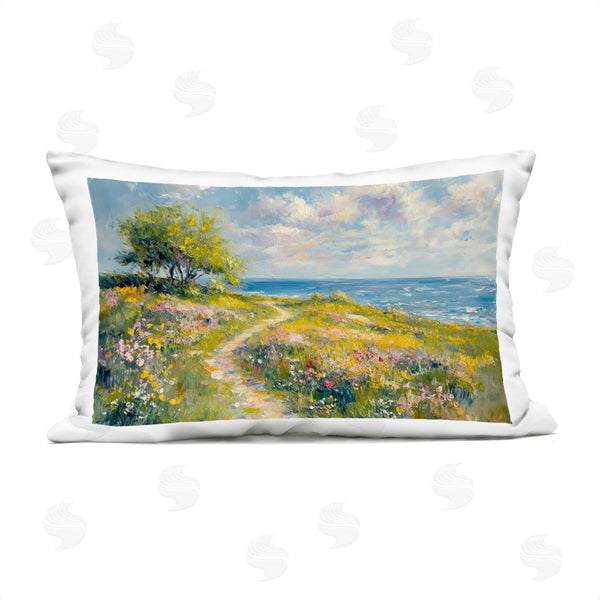 Stupell Industries Petal Prints Design | Colorful Coastal Path Printed Throw Pillow