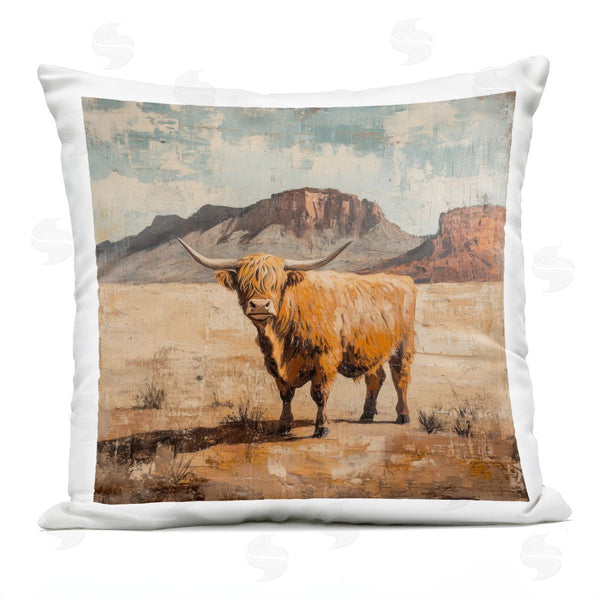 Stupell Industries Petal Prints Design | Cow Of The Desert Printed Throw Pillow