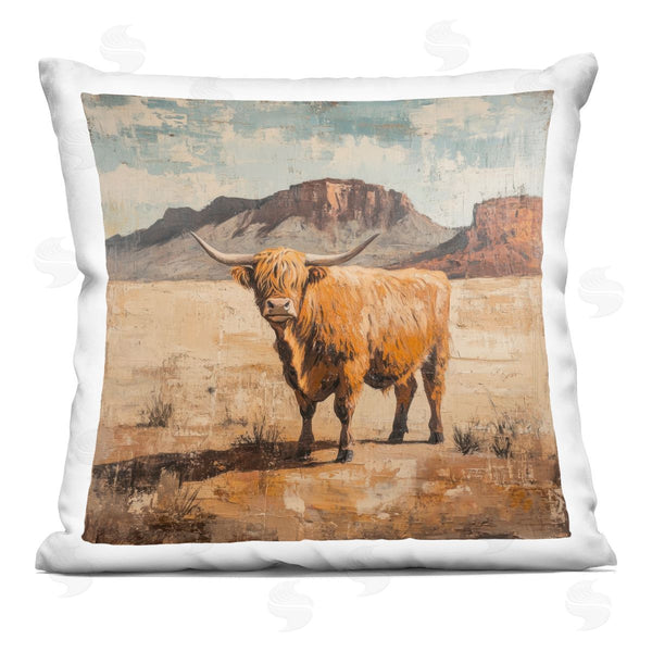 stupell industries Petal Prints Design | Cow Of The Desert Printed Throw Pillow
