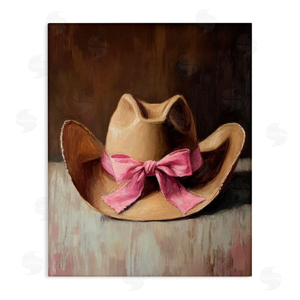 stupell industries Petal Prints Design | Cowgirl Hat with Pink Bow Wall Art