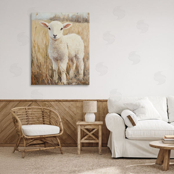Stupell Industries Petal Prints Design | Curly Lamb In Grassy Field Wall Art