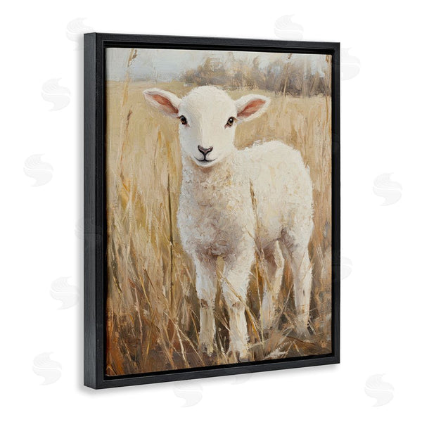 Stupell Industries Petal Prints Design | Curly Lamb In Grassy Field Wall Art