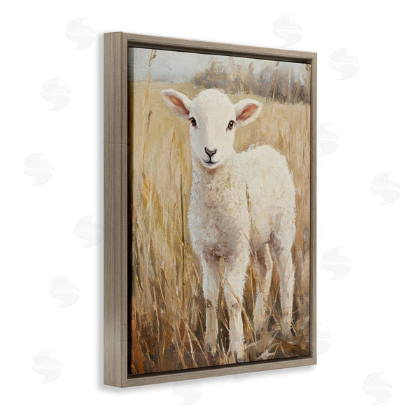 Stupell Industries Petal Prints Design | Curly Lamb In Grassy Field Wall Art