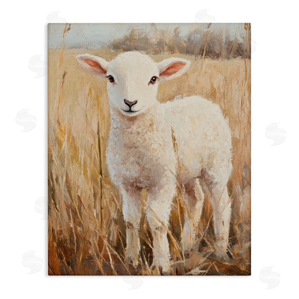 stupell industries Petal Prints Design | Curly Lamb in Grassy Field Wall Art